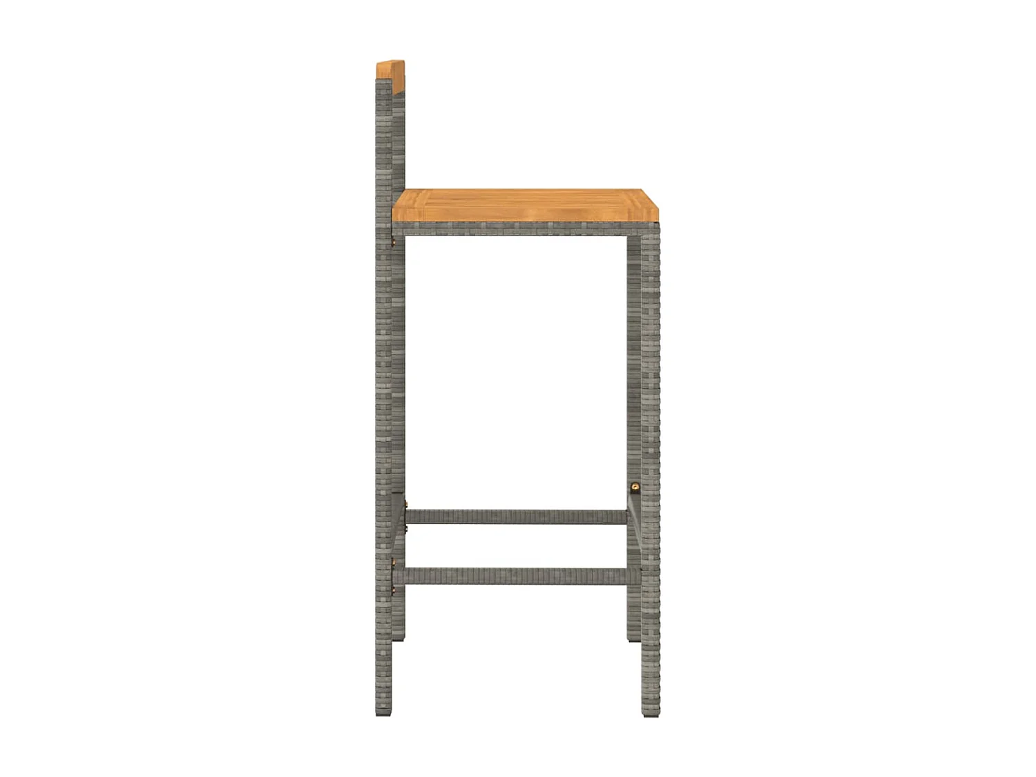 Barkrukken 2 st poly rattan en massief acaciahout grijs