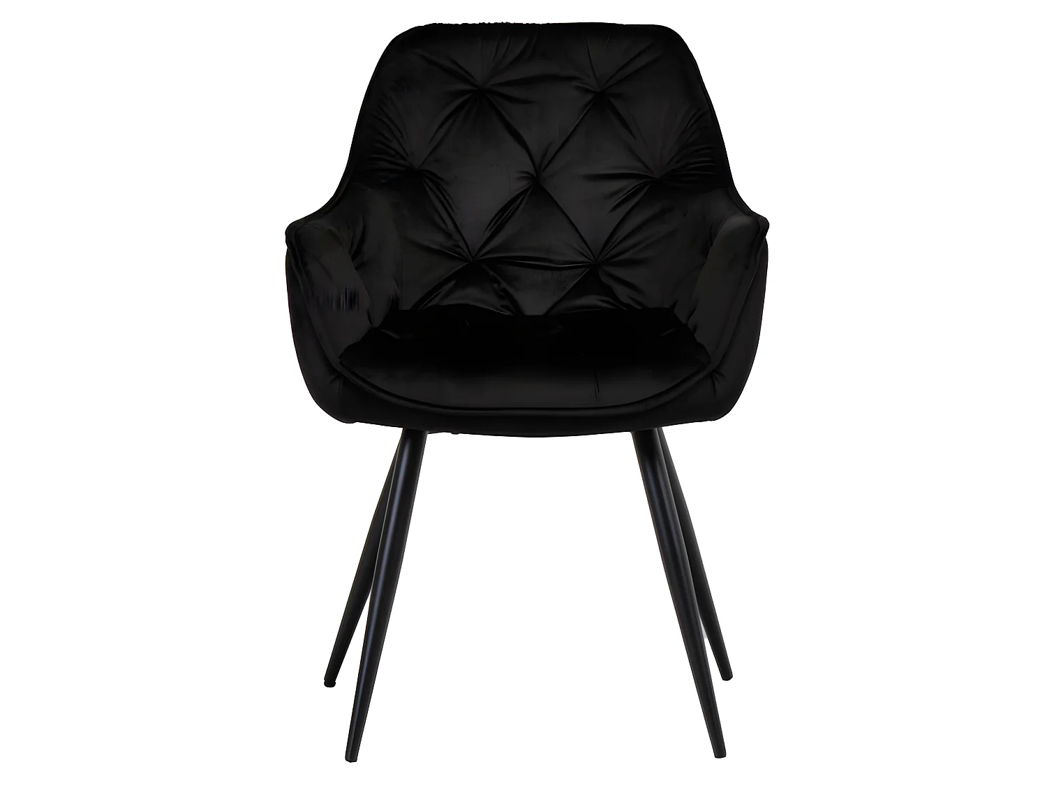 Lot de 2 chaises matelassées en velours noir avec accoudoirs - STERN