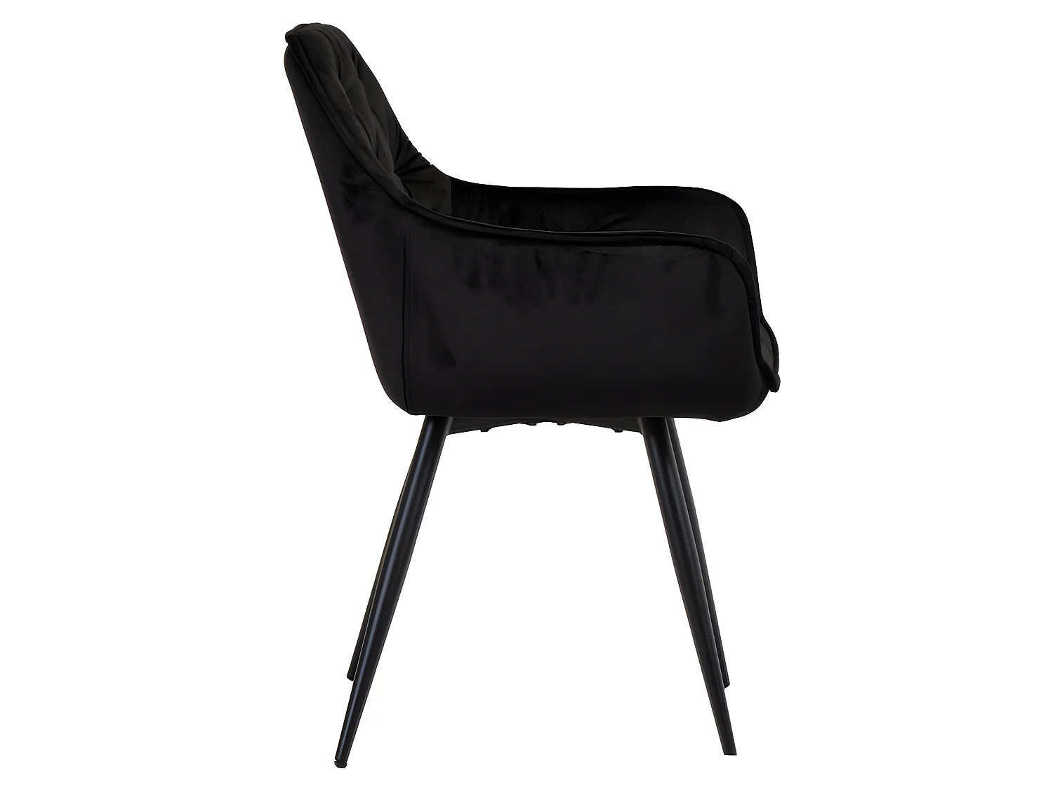 Lot de 2 chaises matelassées en velours noir avec accoudoirs - STERN
