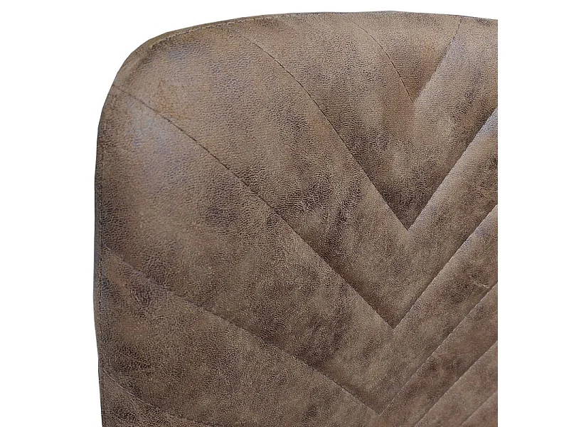 Tabouret de bar réglable en microfibre marron pied métal noir - COBY