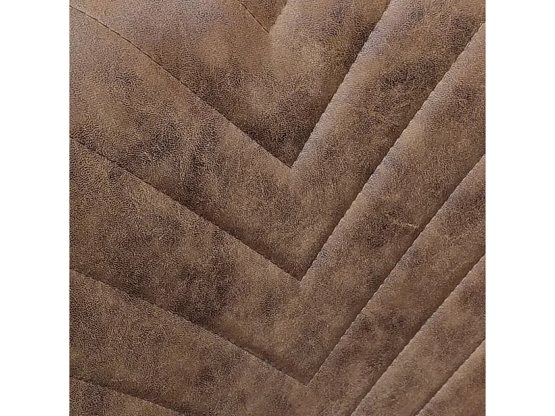 Tabouret de bar réglable en microfibre marron pied métal noir - COBY