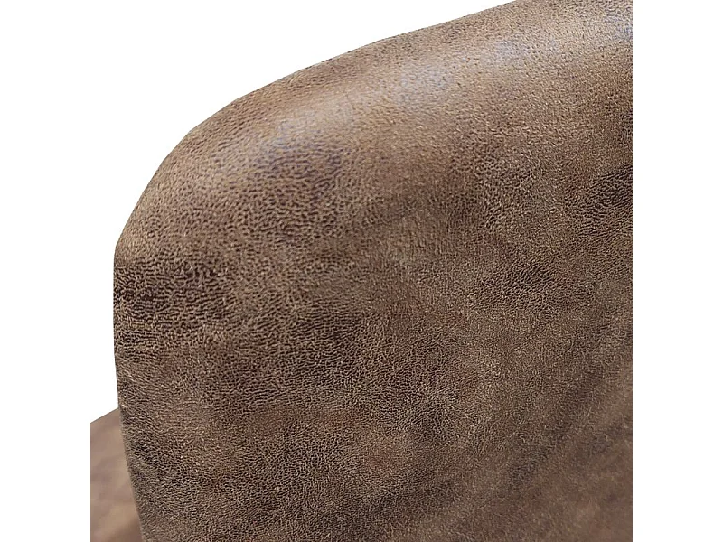 Tabouret de bar réglable en microfibre marron pied métal noir - COBY