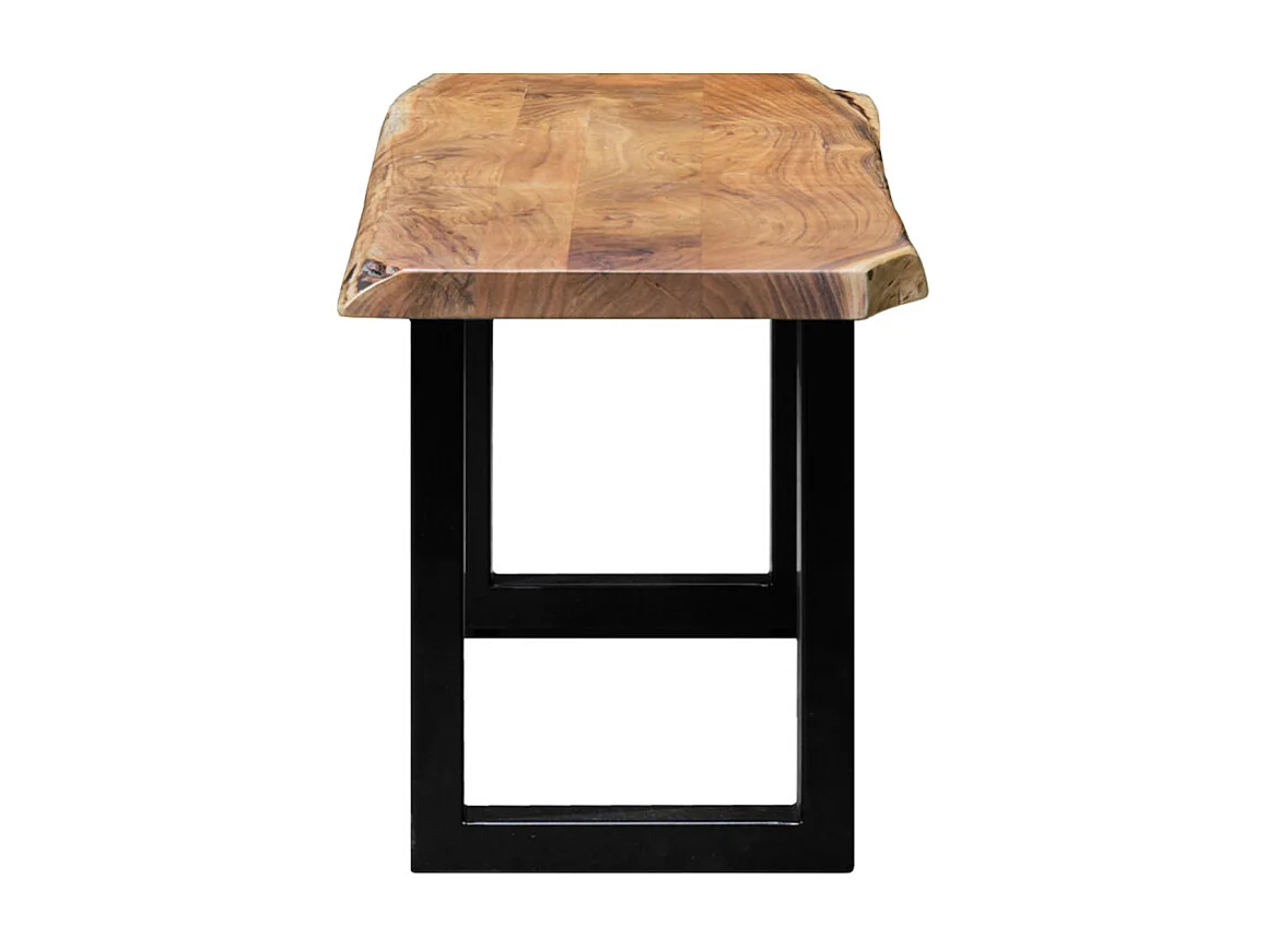 Banc 170 cm en bois d'acacia massif et pieds luge métal noir - OTTAWA