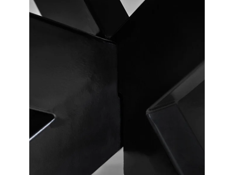 Table 220x100 cm bois d'acacia pied central croix métal noir - OTTAWA