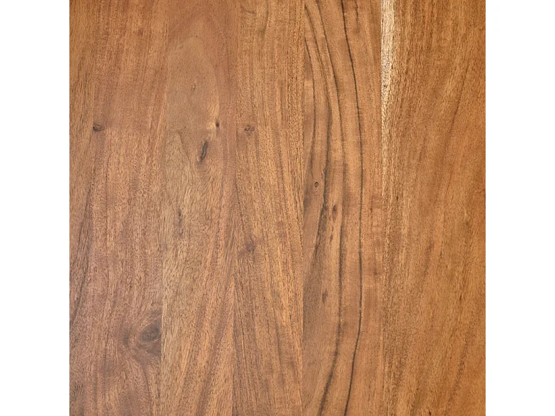 Table 200x100 cm bois d'acacia pied central croix métal noir - OTTAWA