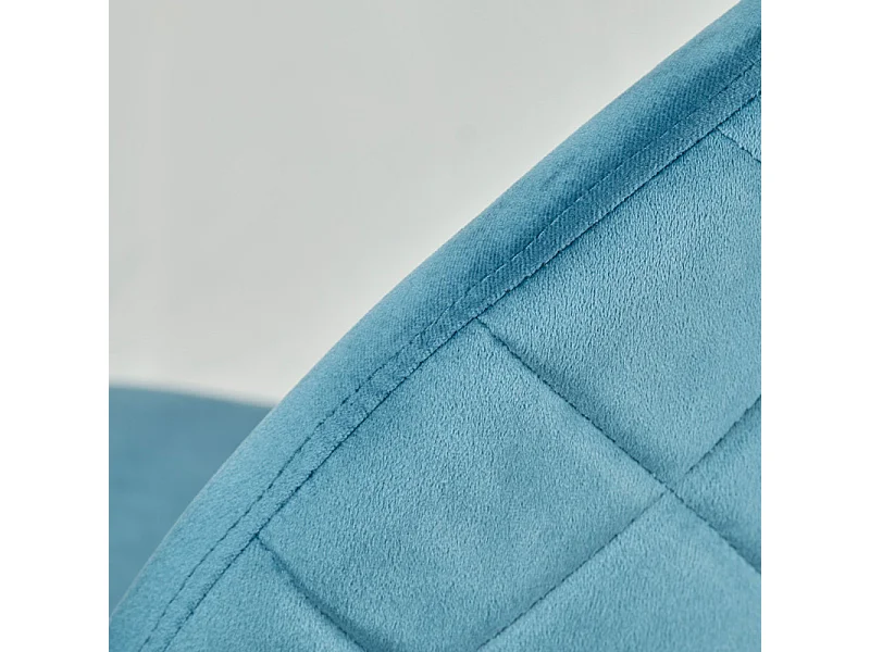 Lot de 2 chaises velours bleu capitonnée et pieds métal noir - FARA