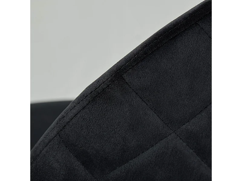 Lot de 2 chaises velours noir capitonnée et pieds métal noir - FARA