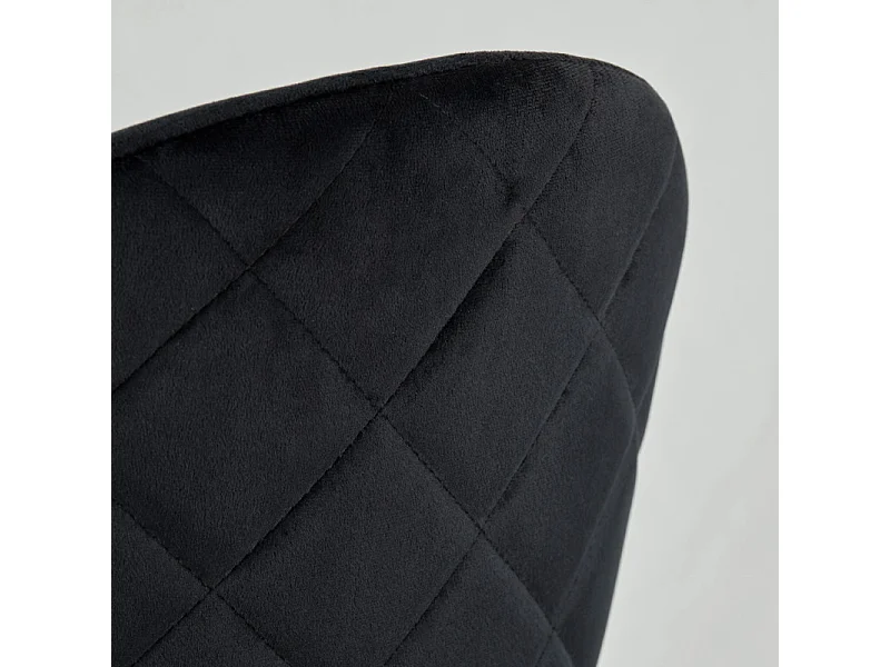 Lot de 2 chaises velours noir capitonnée et pieds métal noir - FARA