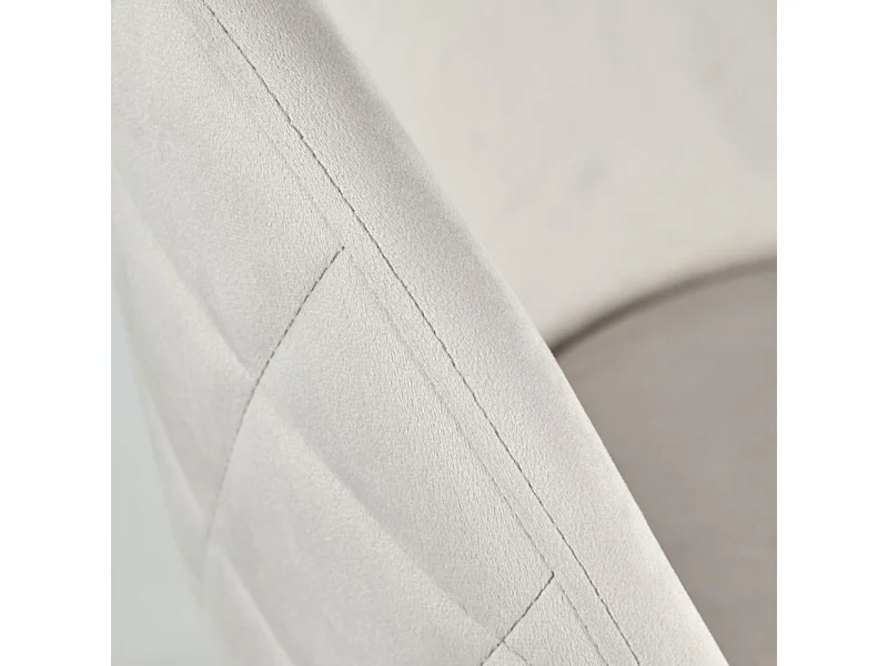 Lot de 2 chaises velours gris capitonnée et pieds métal noir - FARA