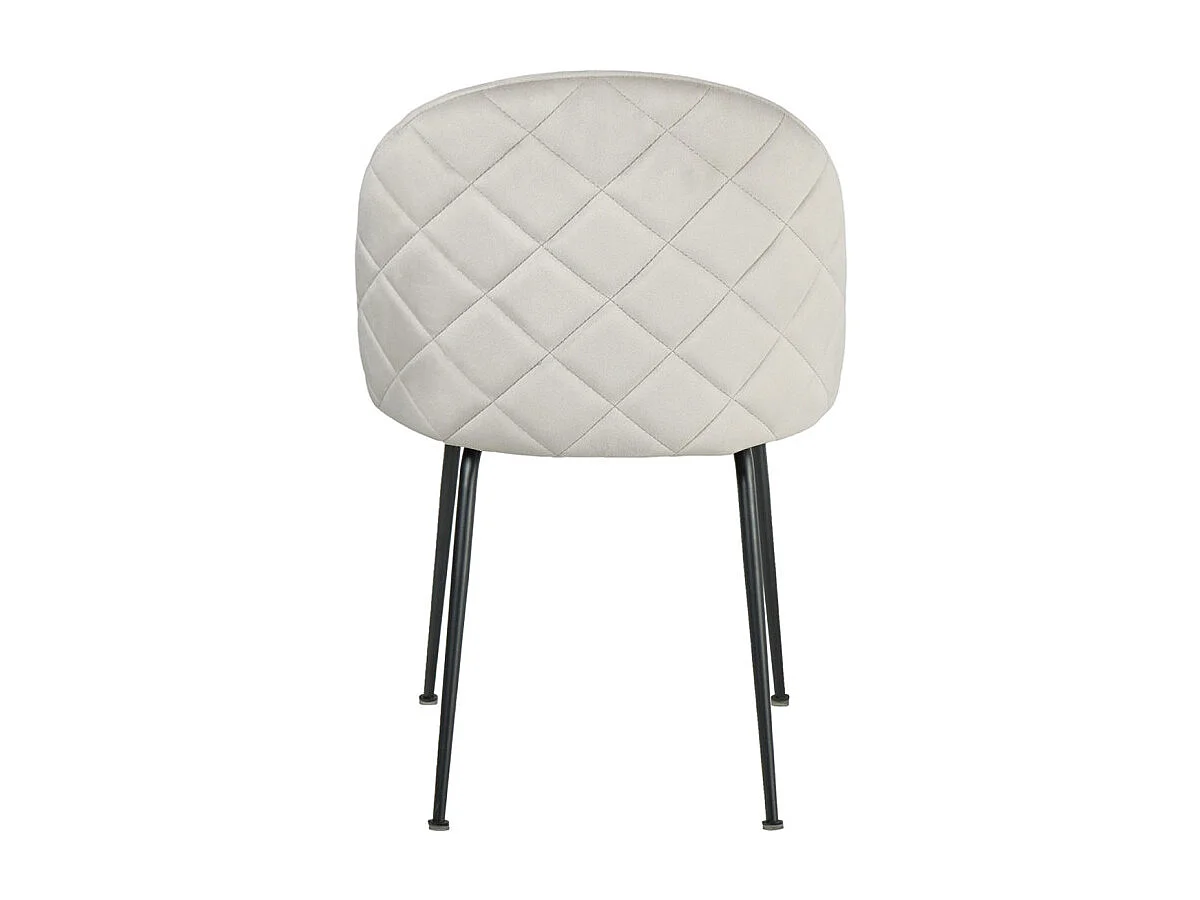 Lot de 2 chaises velours gris capitonnée et pieds métal noir - FARA