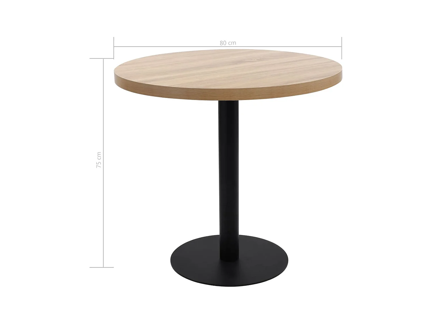 Bistrotisch Hellbraun 80 cm MDF