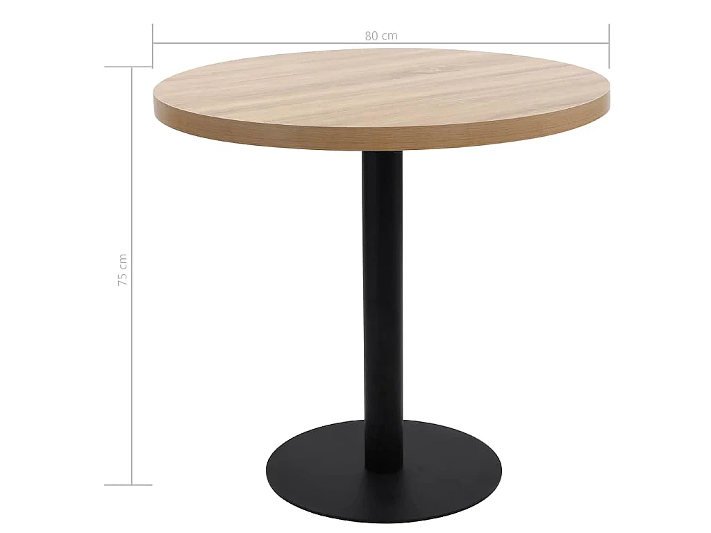 Bistrotafel 80 cm MDF lichtbruin