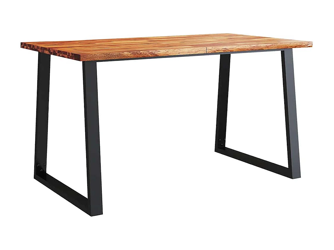 Tavolo da Pranzo Bordi Vivi 140x80x75 cm Legno Massello Acacia