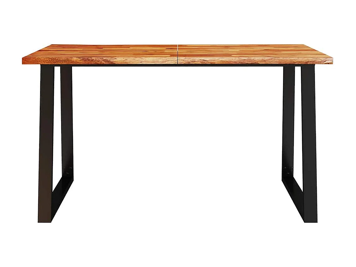 Tavolo da Pranzo Bordi Vivi 140x80x75 cm Legno Massello Acacia