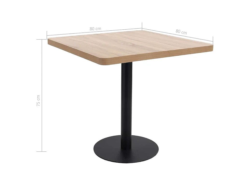 Bistrotisch Hellbraun 80x80 cm MDF