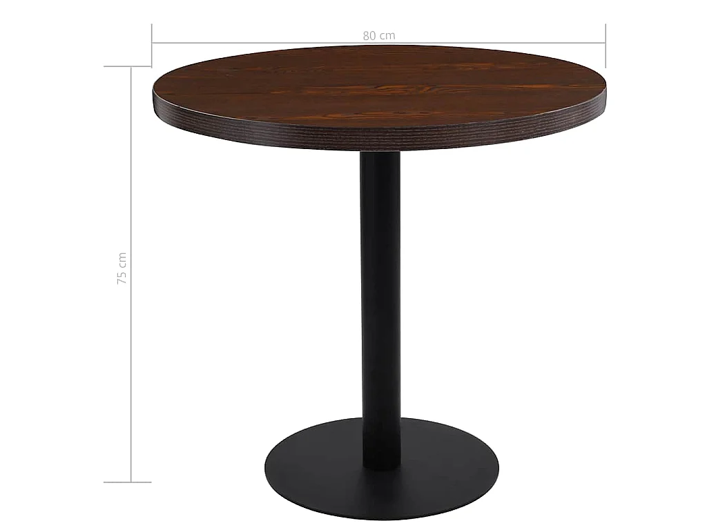 Bistrotafel 80 cm MDF donkerbruin