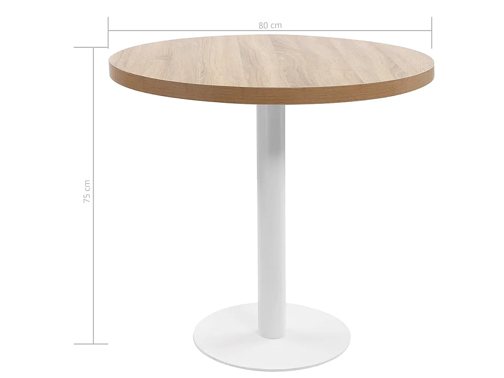 Bistrotafel 80 cm MDF lichtbruin
