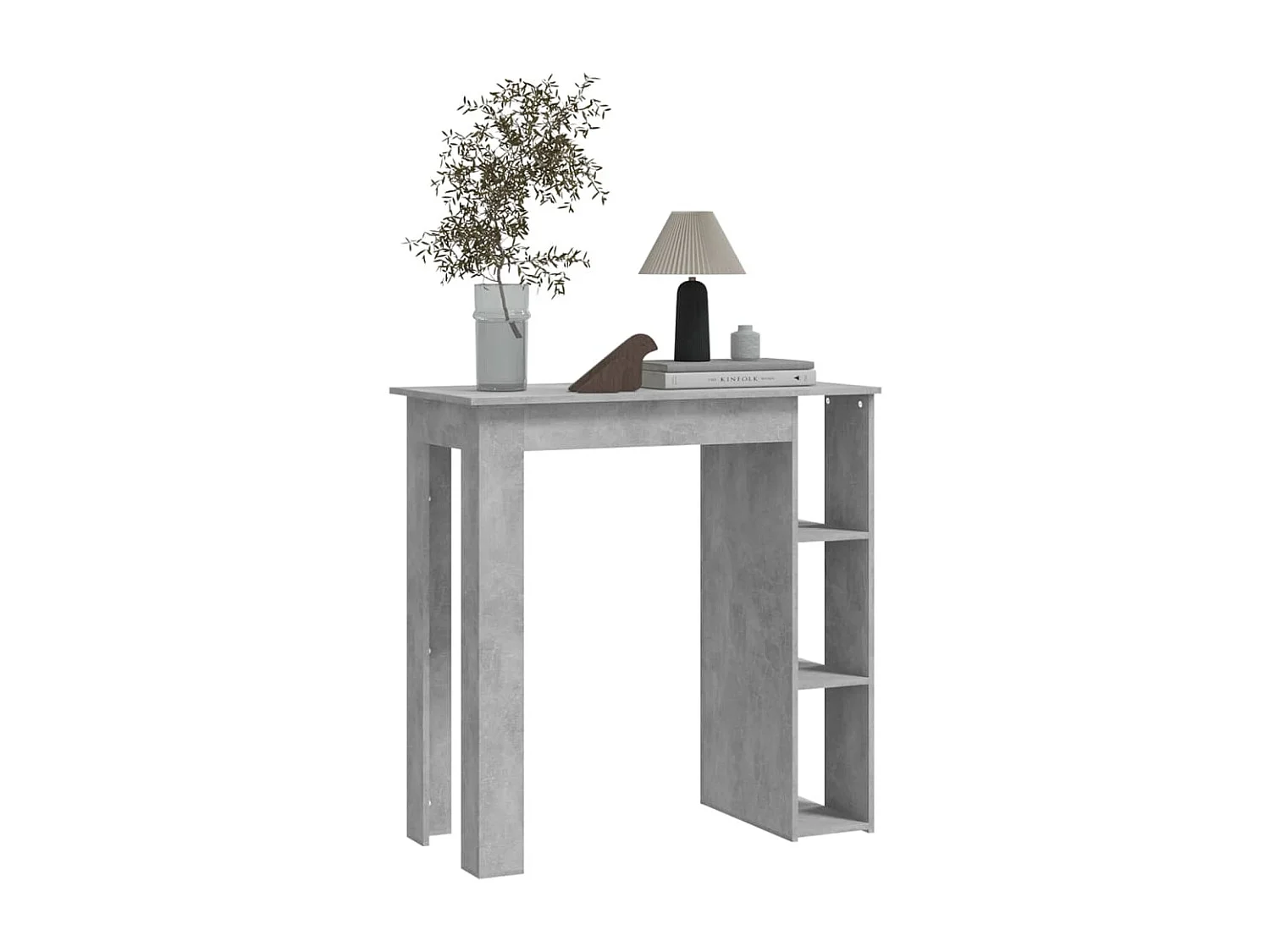 Bartafel met schap 102x50x103,5 cm bewerkt hout betongrijs