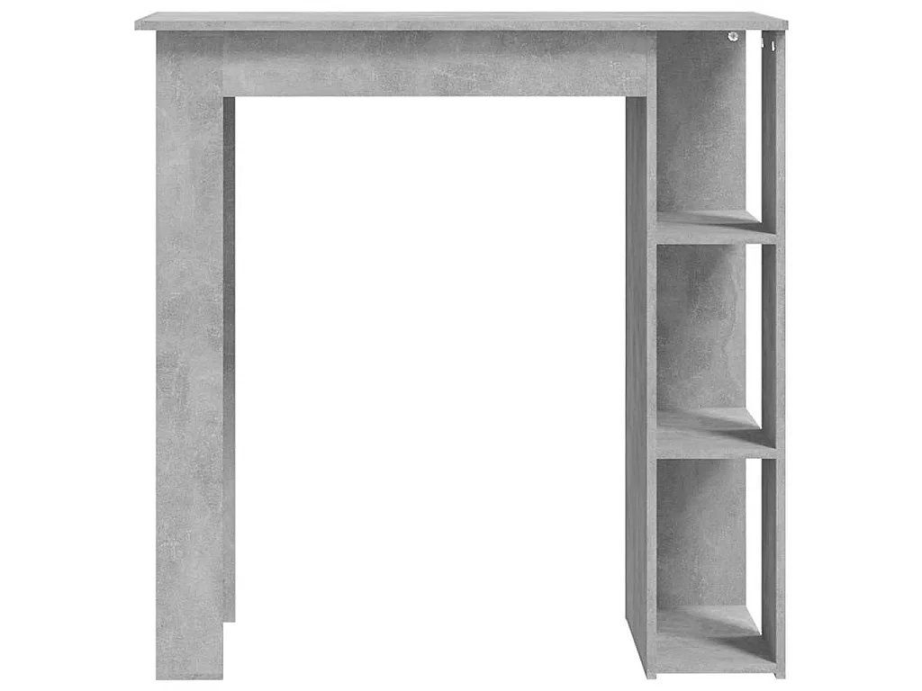 Table de bar avec étagère Gris béton Bois d'ingénierie