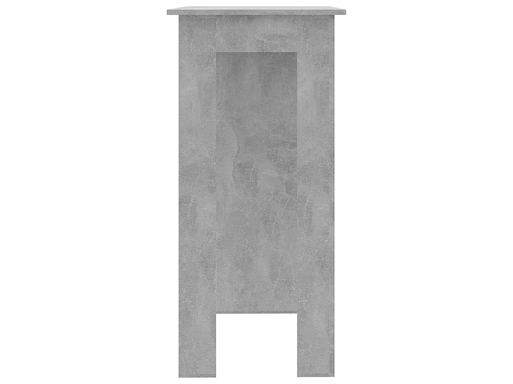 Table de bar avec étagère Gris béton Bois d'ingénierie