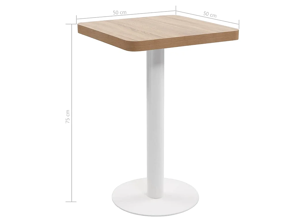 Bistrotisch Hellbraun 50x50 cm MDF