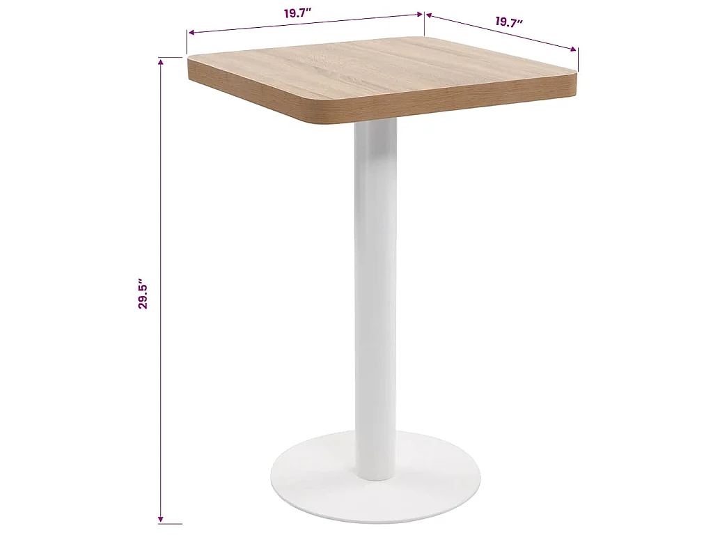 Bistrotisch Hellbraun 50x50 cm MDF