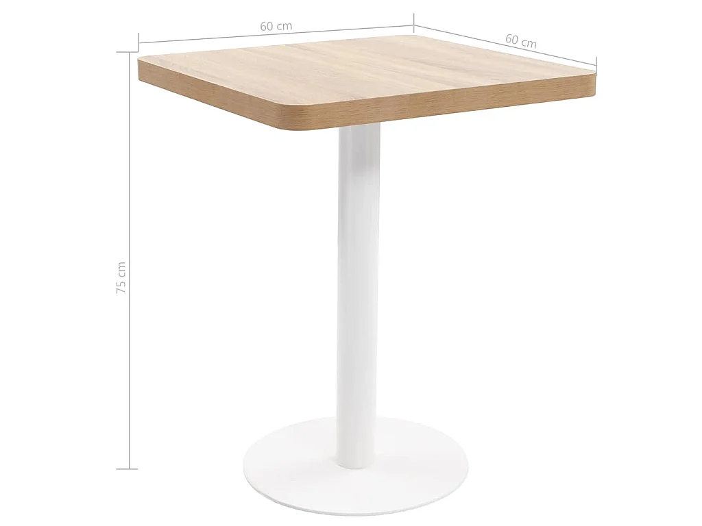 Bistrotisch Hellbraun 60x60 cm MDF
