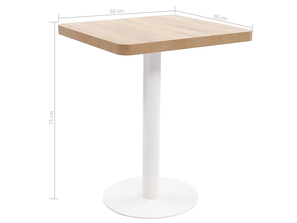 Bistrotisch Hellbraun 60x60 cm MDF
