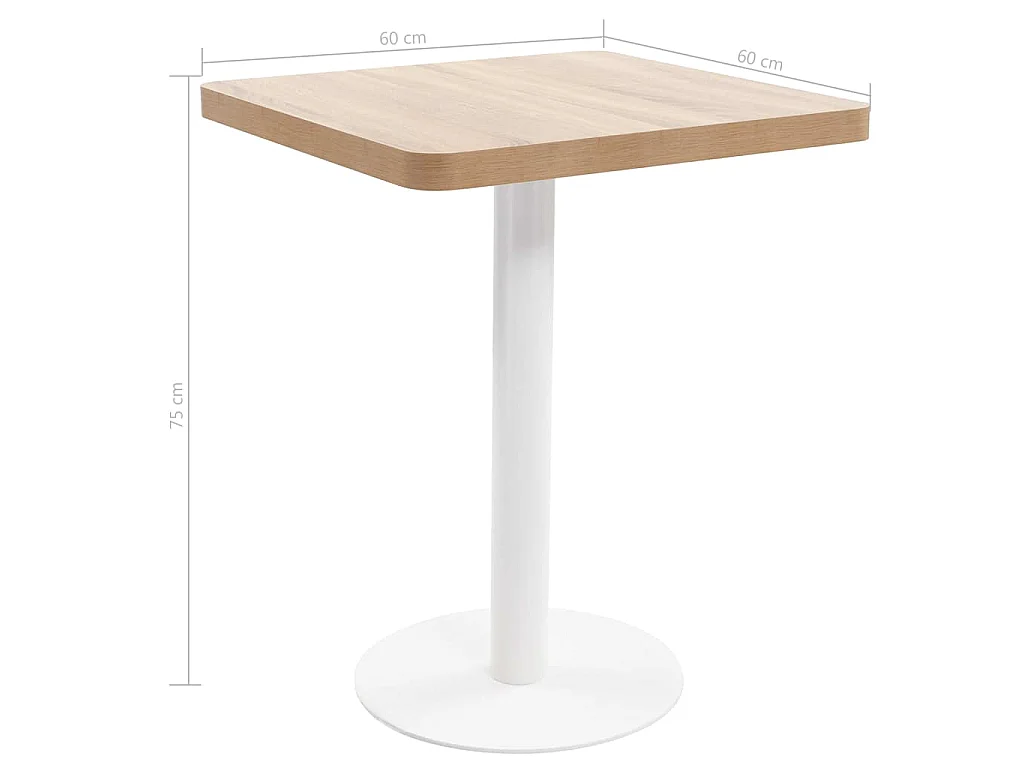 Table de bistro Marron clair 60x60 cm MDF