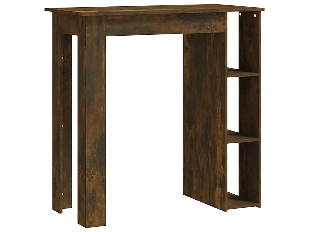 Table de bar avec étagère chêne fumé bois d'ingénierie
