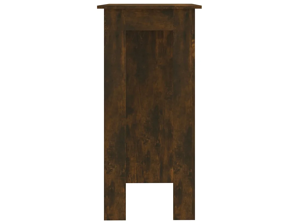 Table de bar avec étagère chêne fumé bois d'ingénierie
