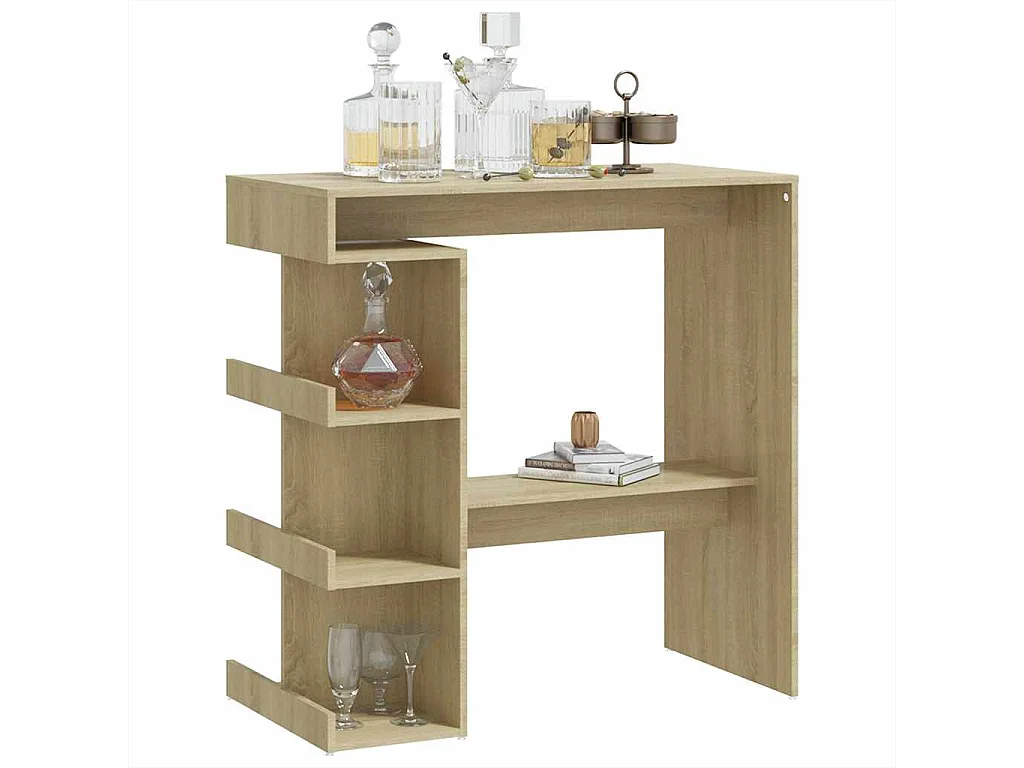 Bartafel met opbergrek 100x50x101,5 cm hout sonoma eiken