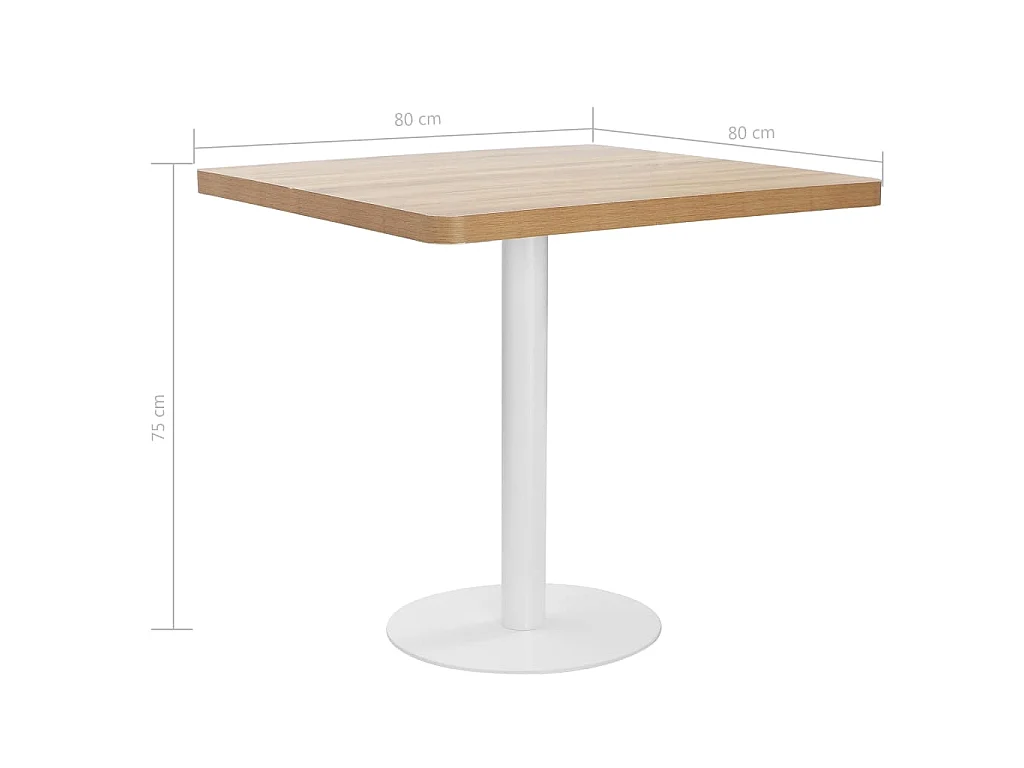 Table de bistro Marron clair 80x80 cm MDF