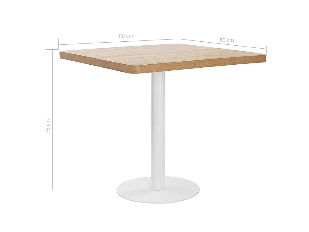 Table de bistro Marron clair 80x80 cm MDF