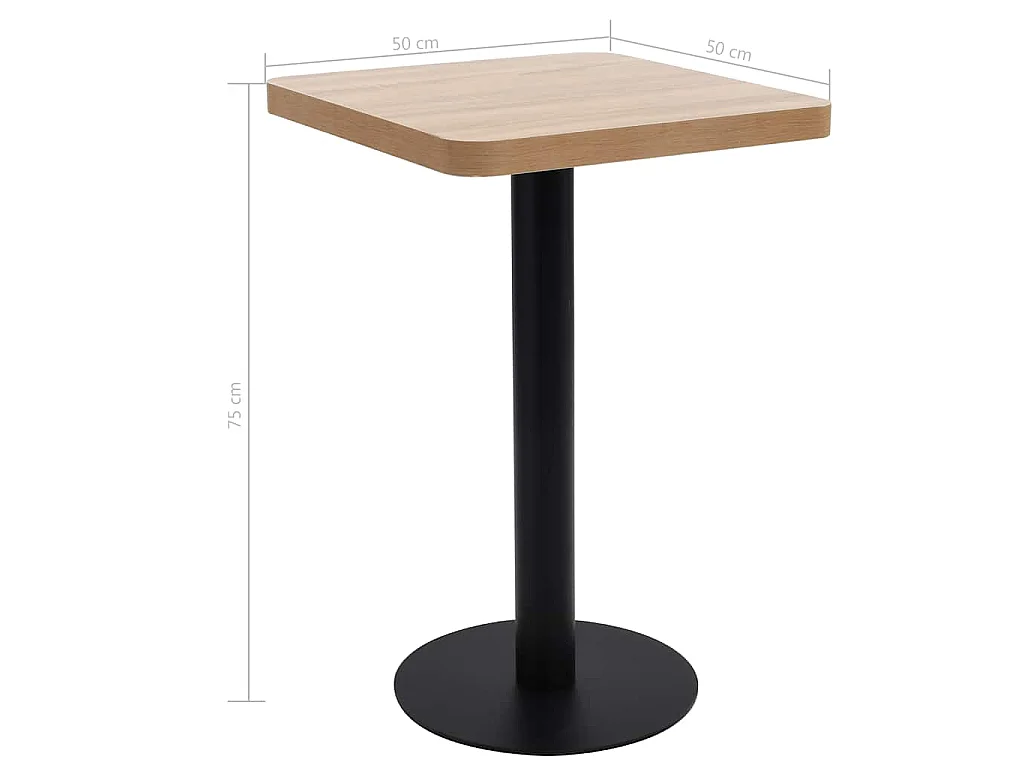 Table de bistro marron clair 50x50 cm MDF