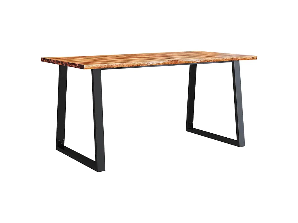 Eettafel met natuurlijke rand 160x80x75 cm massief acaciahout