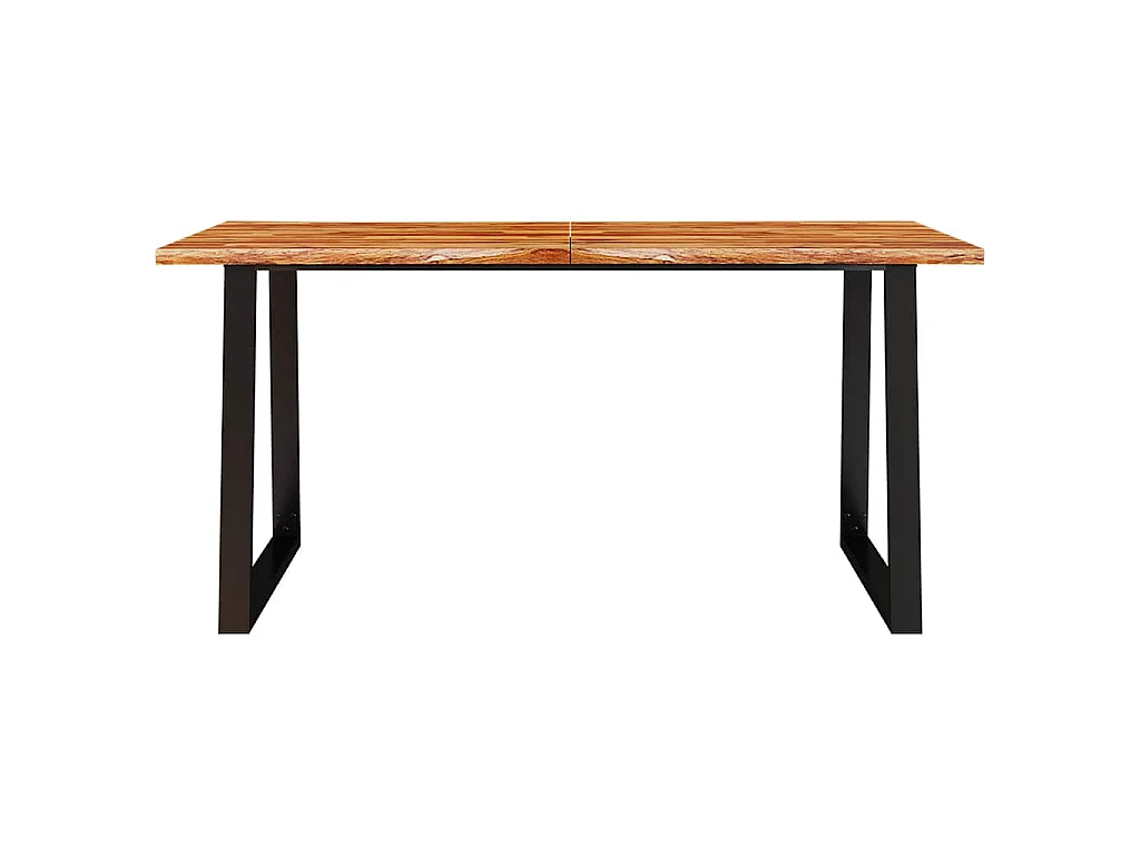 Eettafel met natuurlijke rand 160x80x75 cm massief acaciahout