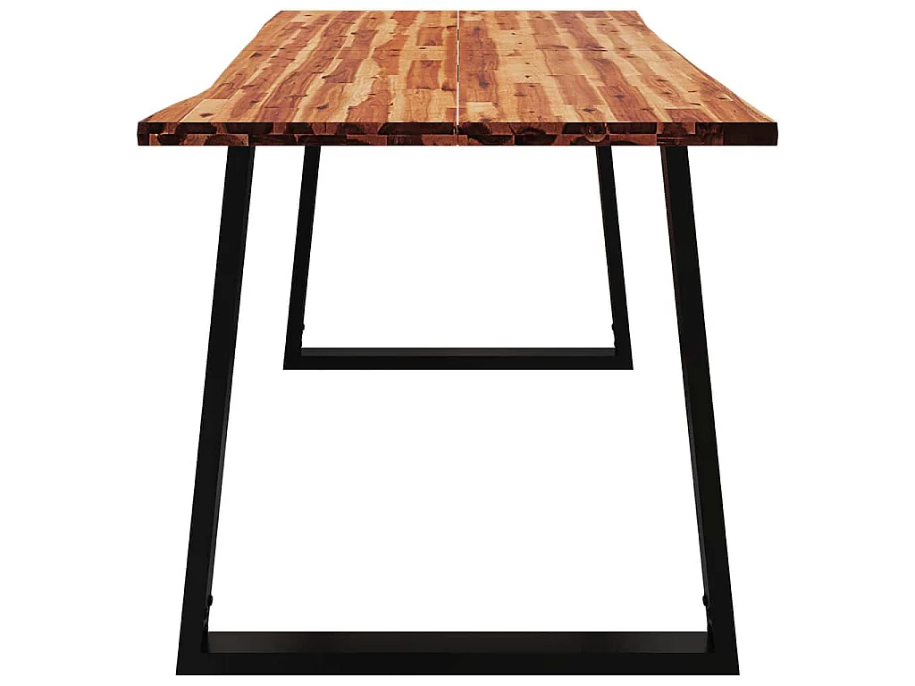 Eettafel met natuurlijke rand 160x80x75 cm massief acaciahout
