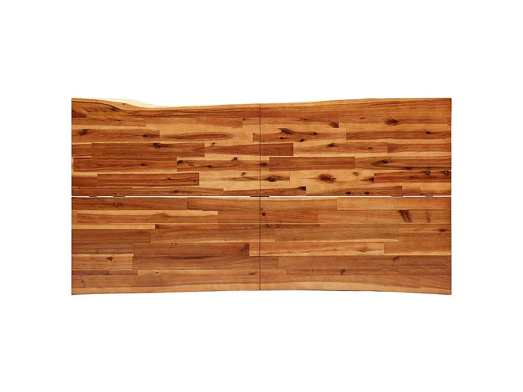 Eettafel met natuurlijke rand 160x80x75 cm massief acaciahout