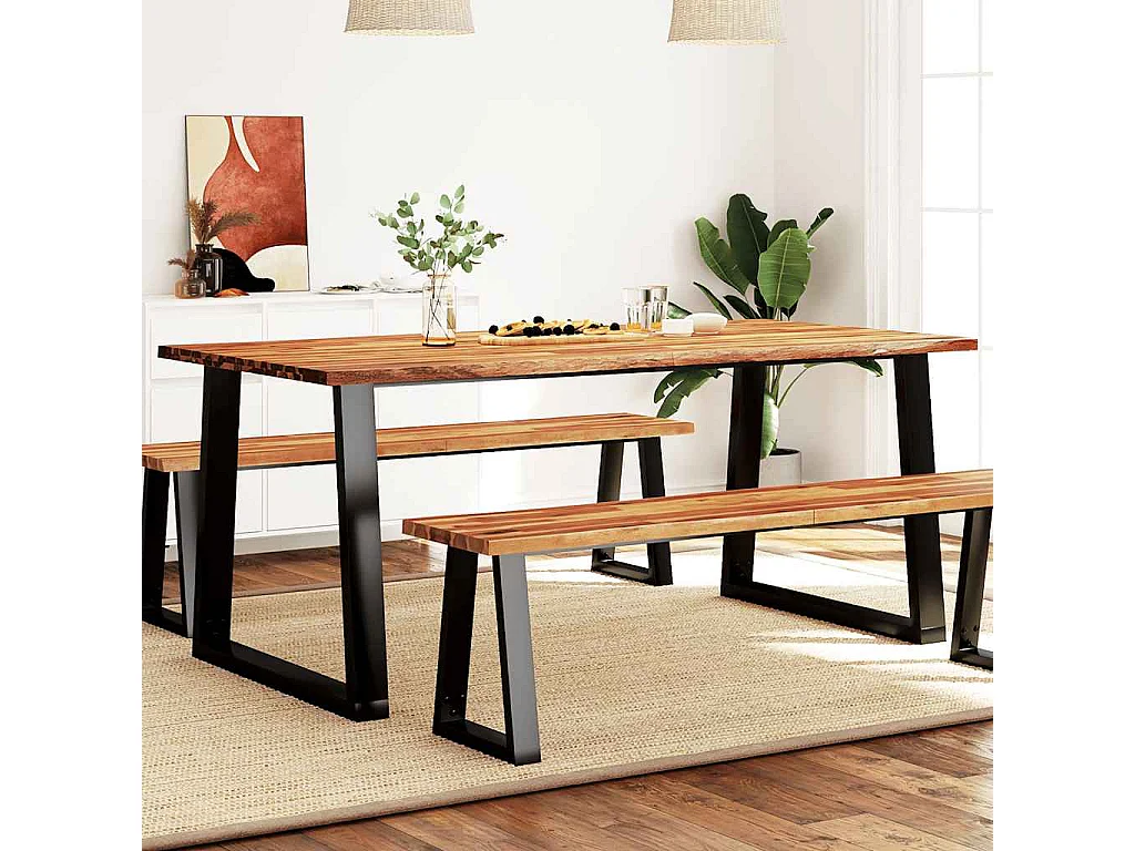 Esstisch Baumkante 180x90x75 cm Massivholz Akazie