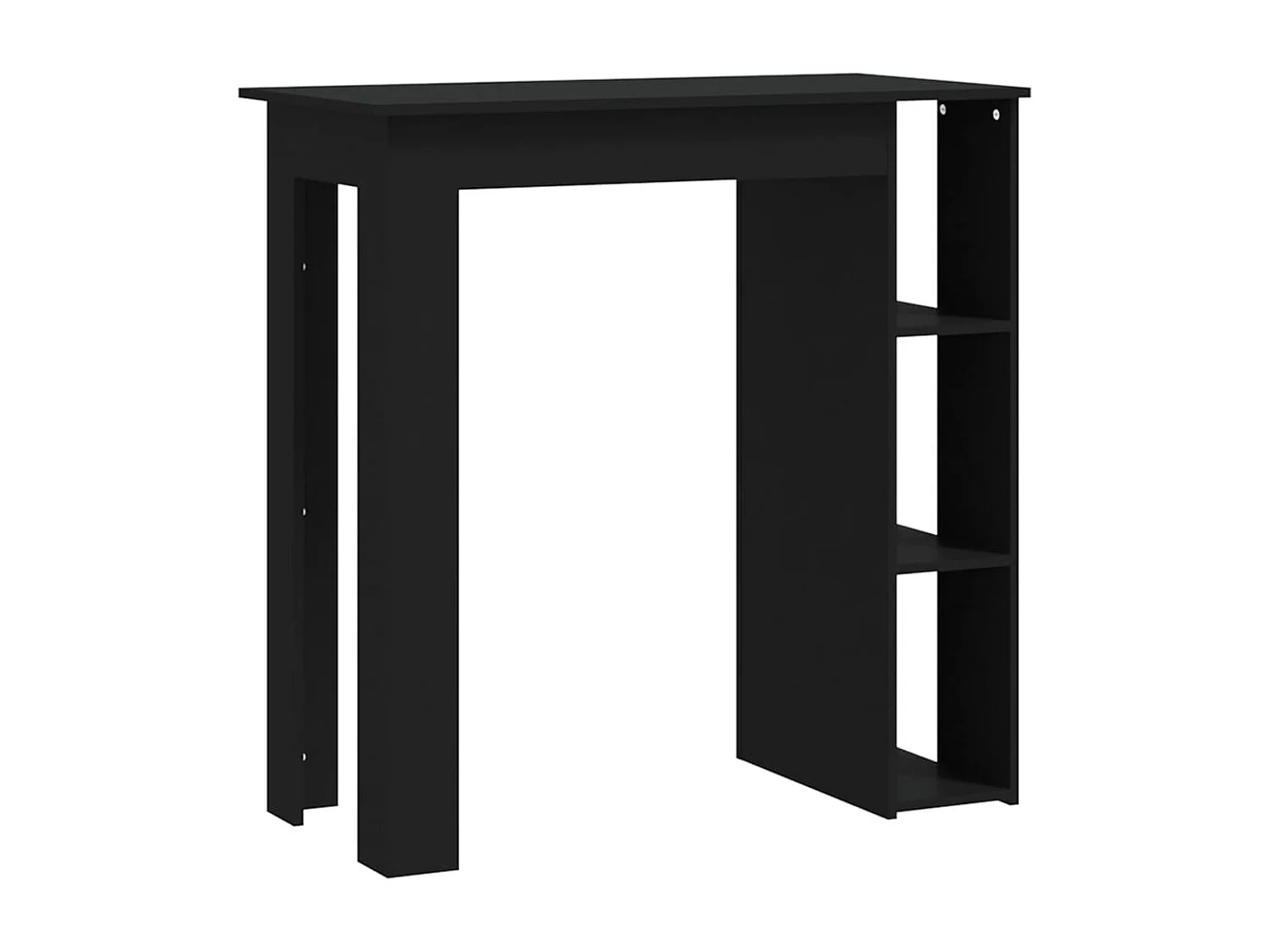 Mesa bar con estante madera contrachapada negro 102x50x103,5 cm