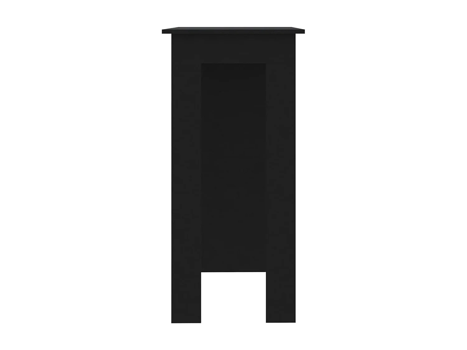 Mesa bar con estante madera contrachapada negro 102x50x103,5 cm
