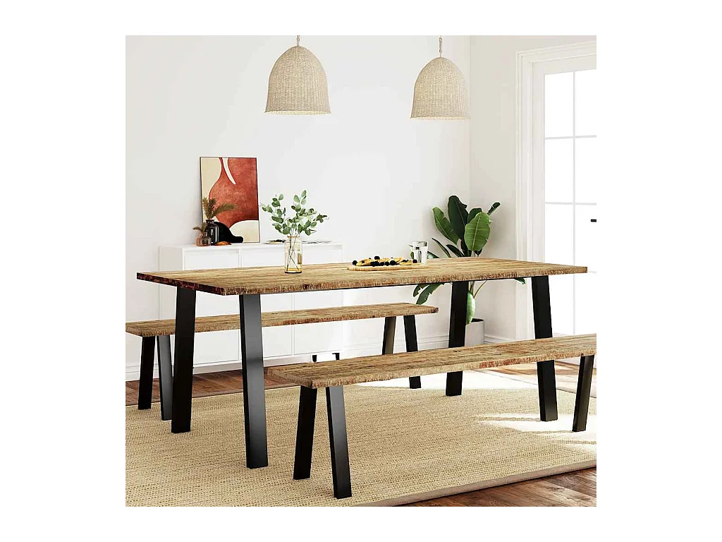 Table à manger 200x90x75 cm bois d'acacia solide