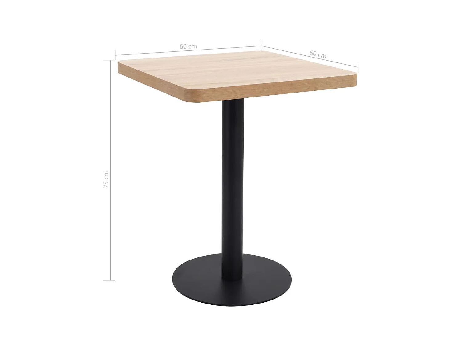 Bistrotisch Hellbraun 60x60 cm MDF