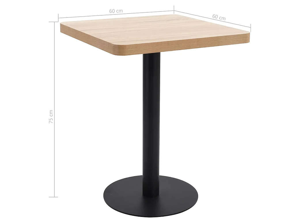 Stolik bistro Jasnobrązowy 60x60 cm MDF