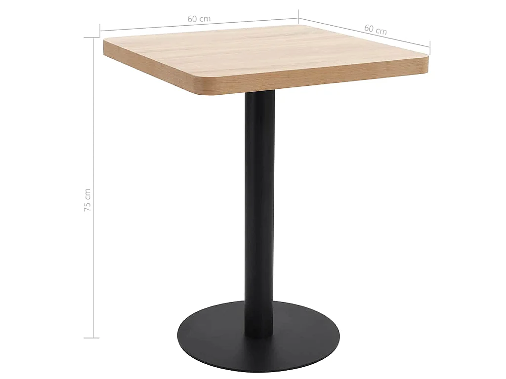 Table de bistro marron clair 60x60 cm MDF