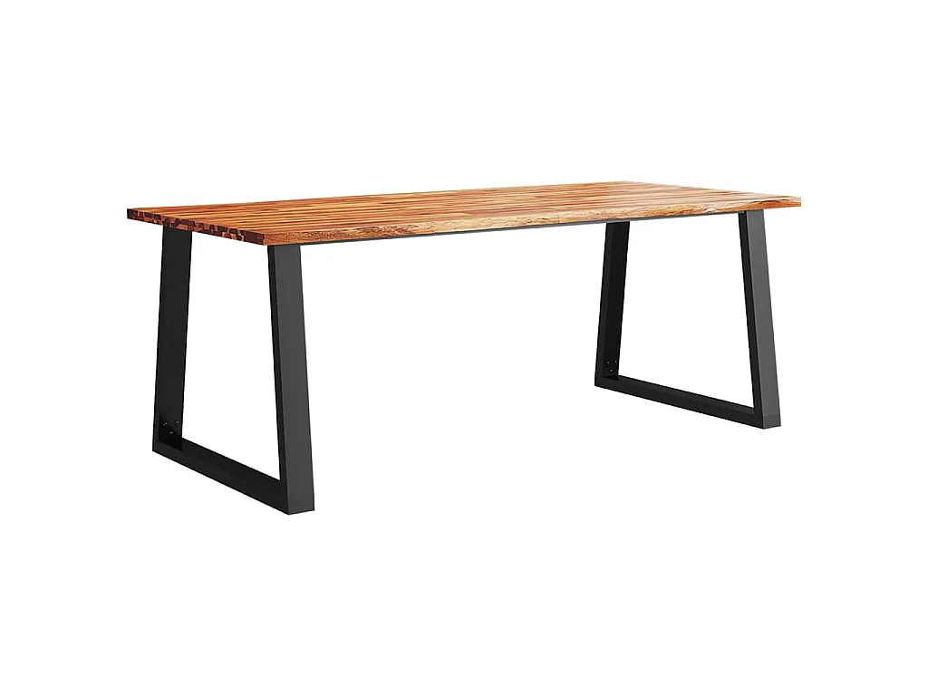Mesa de comedor con borde vivo madera maciza acacia 200x90x75cm
