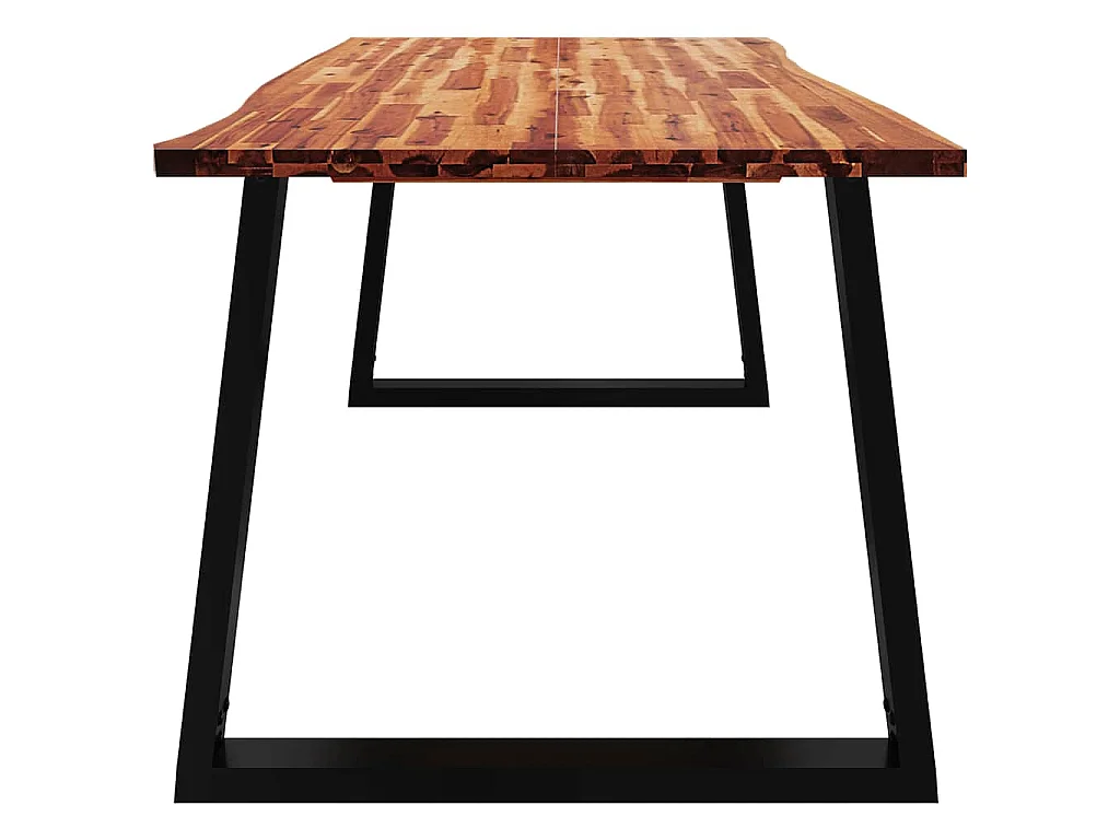 Mesa de comedor con borde vivo madera maciza acacia 200x90x75cm