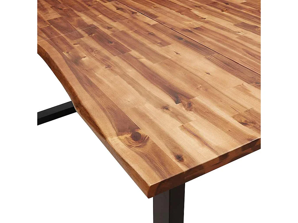 Mesa de comedor con borde vivo madera maciza acacia 200x90x75cm