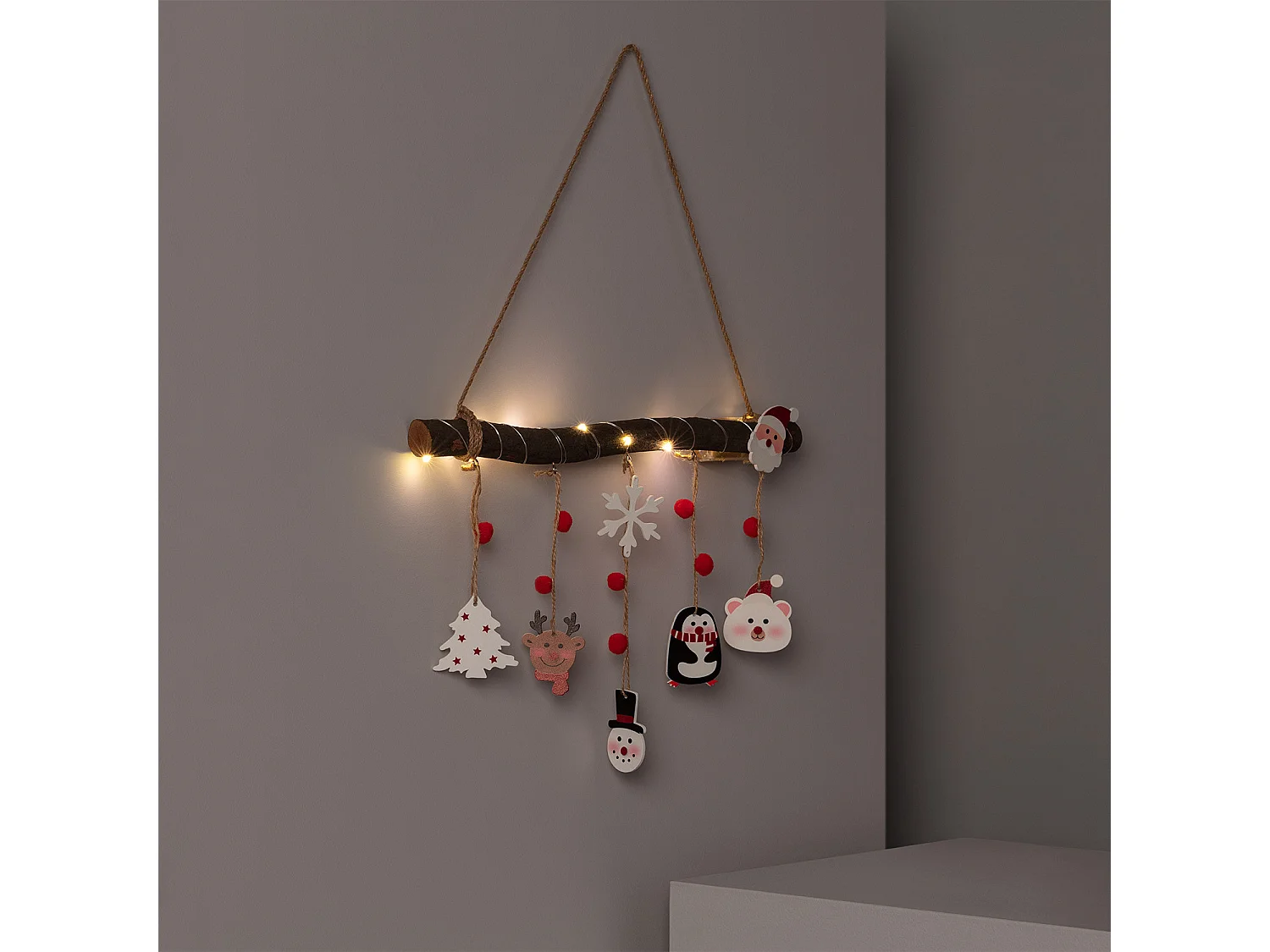 Guirnalda LED Colgante Tronco de Navidad Natural